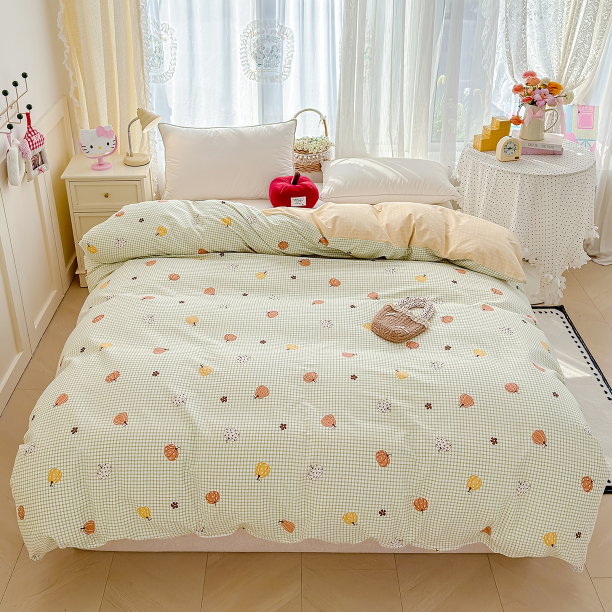 91家纺网 家纺一手货源 找家纺 铺尚美家纺 2026新款12868新疆全棉纯棉单品枕套系列（提供质检报告） 小南瓜