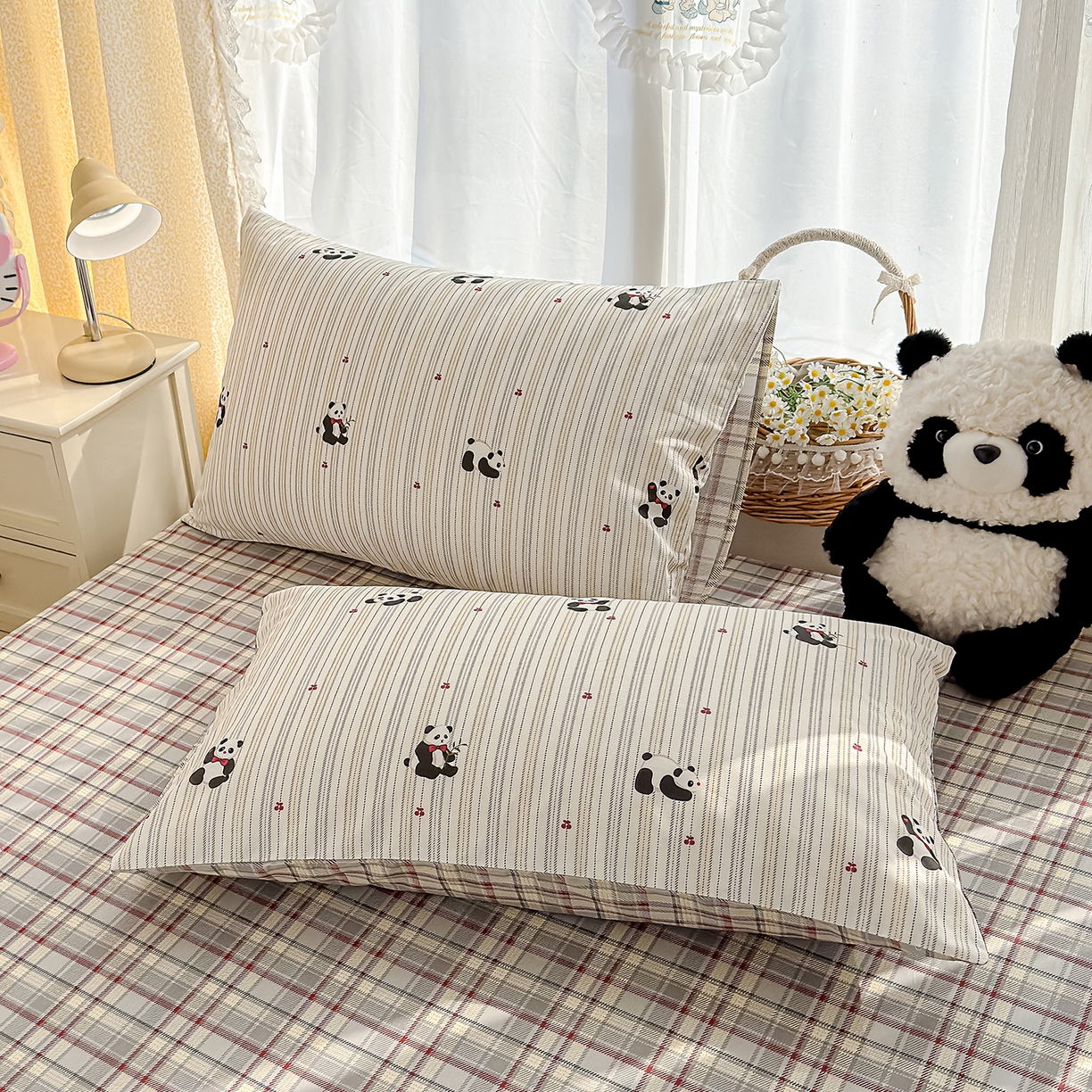铺尚美家纺 2026新款12868新疆全棉纯棉单品枕套系列（提供质检报告） 熊猫啵啵