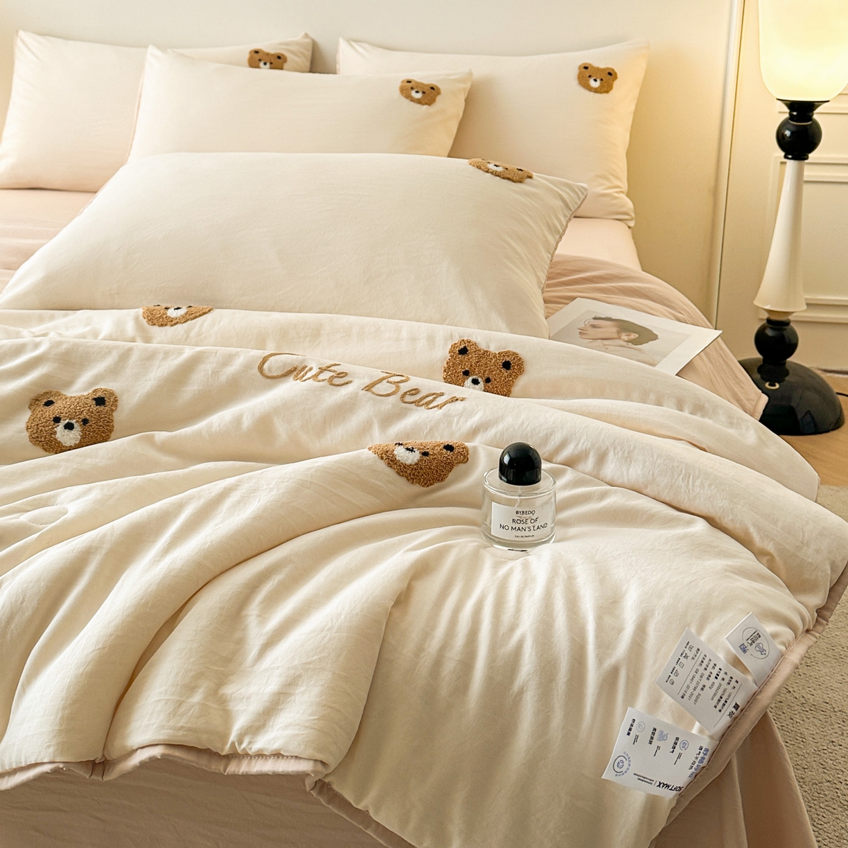 91家纺网 家纺一手货源 找家纺 （总）遇见家居生活馆 2026新款水洗棉毛巾绣夏被四件套-艾拉