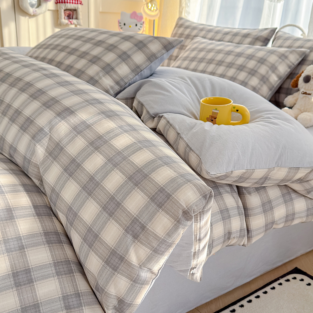 91家纺网 家纺一手货源 找家纺 铺尚美家纺 2026新款12868新疆全棉纯棉单品枕套系列（提供质检报告） 亚麻格