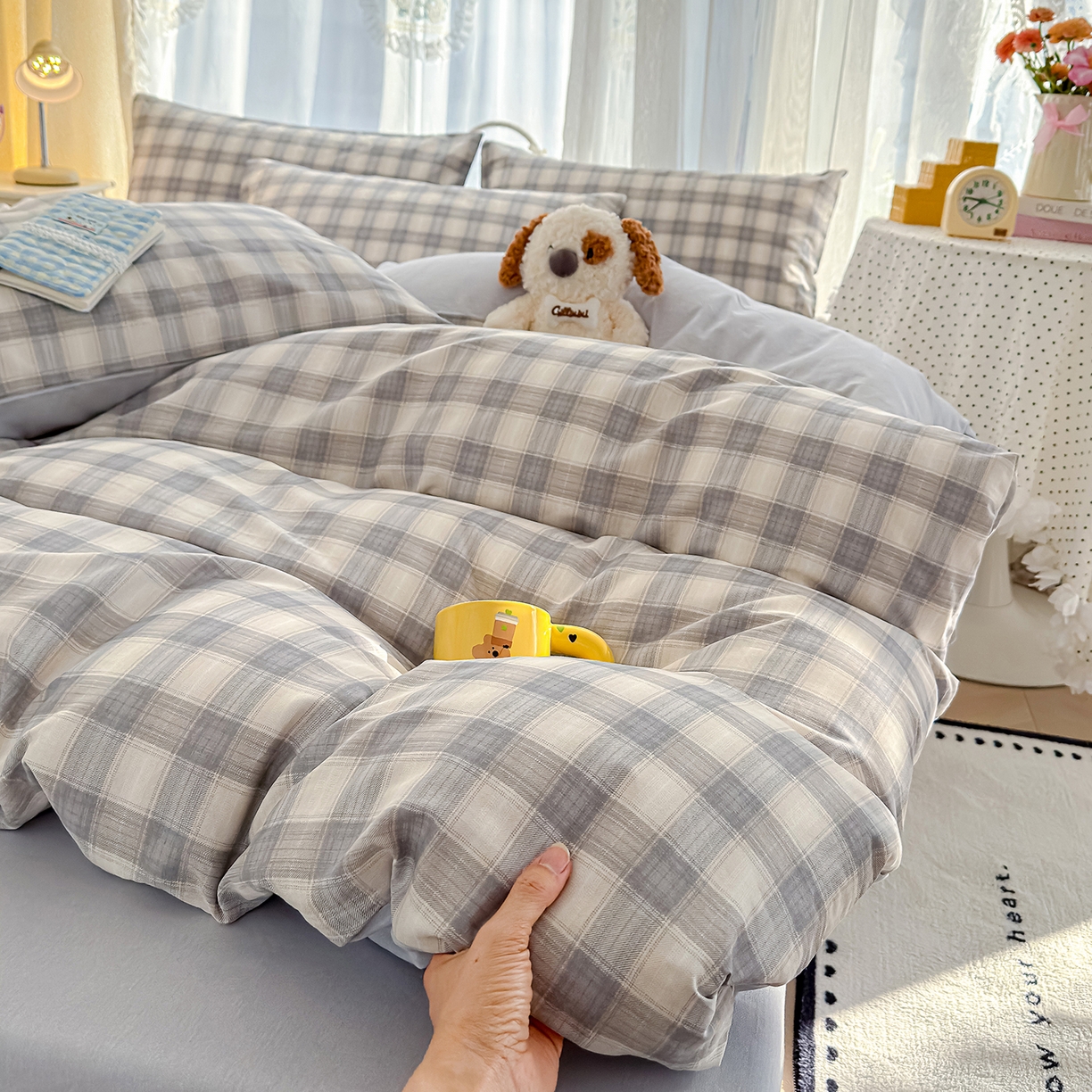 91家纺网 家纺一手货源 找家纺 铺尚美家纺 2026新款12868新疆全棉纯棉单品枕套系列（提供质检报告） 亚麻格