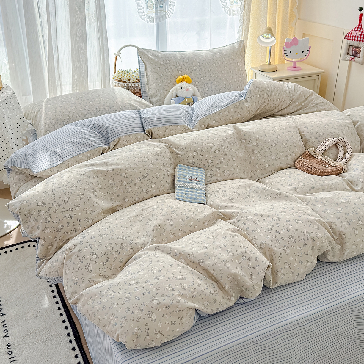 91家纺网 家纺一手货源 找家纺 铺尚美家纺 2026新款12868新疆全棉纯棉单品枕套系列（提供质检报告） 摇铃兰