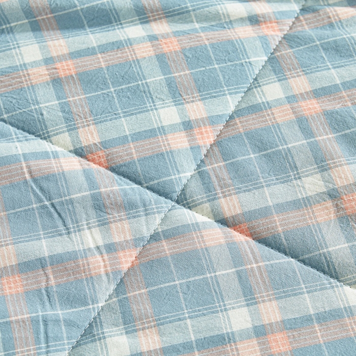 91家纺网 家纺一手货源 找家纺 爱屋及屋 2026新款无印风新疆棉花夏被夏凉被被子被芯 格韵蓝