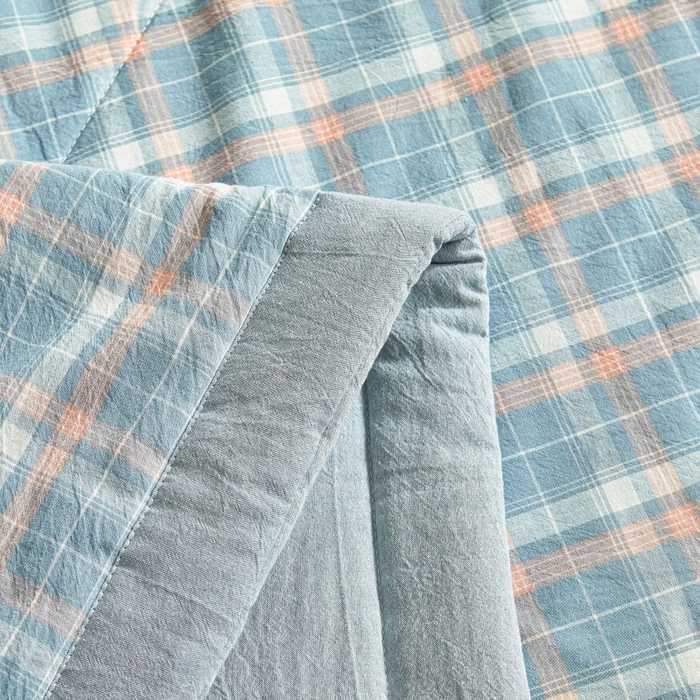 91家纺网 家纺一手货源 找家纺 爱屋及屋 2026新款无印风新疆棉花夏被夏凉被被子被芯 格韵蓝