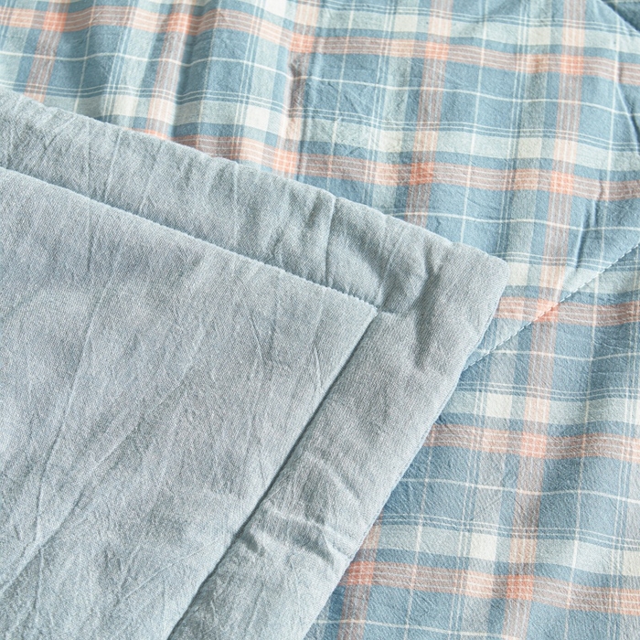 91家纺网 家纺一手货源 找家纺 爱屋及屋 2026新款无印风新疆棉花夏被夏凉被被子被芯 格韵蓝