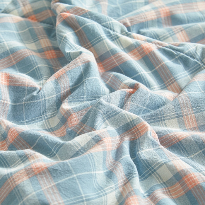 91家纺网 家纺一手货源 找家纺 爱屋及屋 2026新款无印风新疆棉花夏被夏凉被被子被芯 格韵蓝