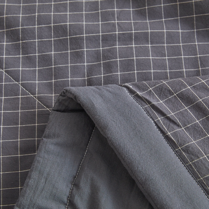 91家纺网 家纺一手货源 找家纺 爱屋及屋 2026新款无印风新疆棉花夏被夏凉被被子被芯 黑小格