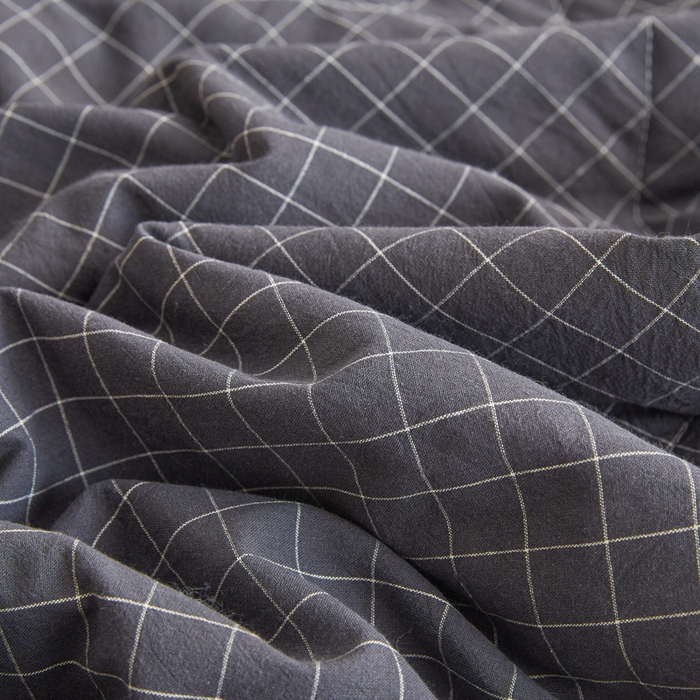 91家纺网 家纺一手货源 找家纺 爱屋及屋 2026新款无印风新疆棉花夏被夏凉被被子被芯 黑小格