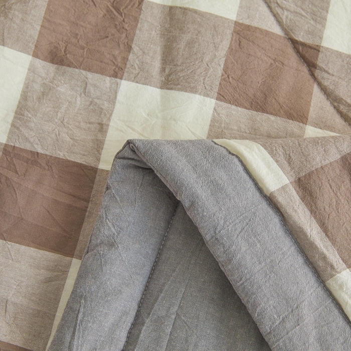 91家纺网 家纺一手货源 找家纺 爱屋及屋 2026新款无印风新疆棉花夏被夏凉被被子被芯 灰中格