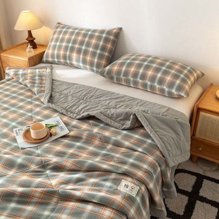 91家纺网 家纺一手货源 找家纺 爱屋及屋 2026新款无印风新疆棉花夏被夏凉被被子被芯 简兮灰