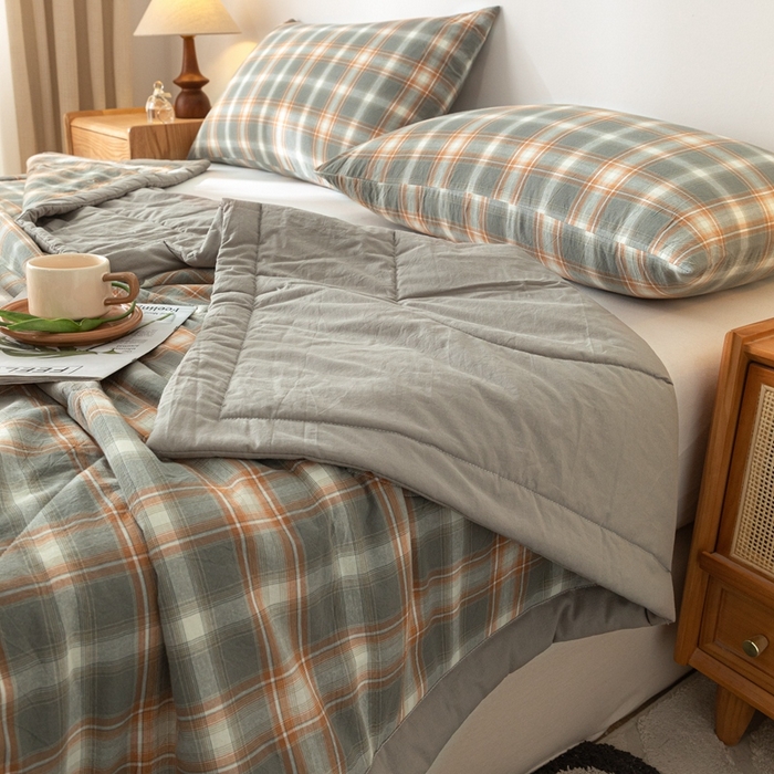 91家纺网 家纺一手货源 找家纺 爱屋及屋 2026新款无印风新疆棉花夏被夏凉被被子被芯 简兮灰