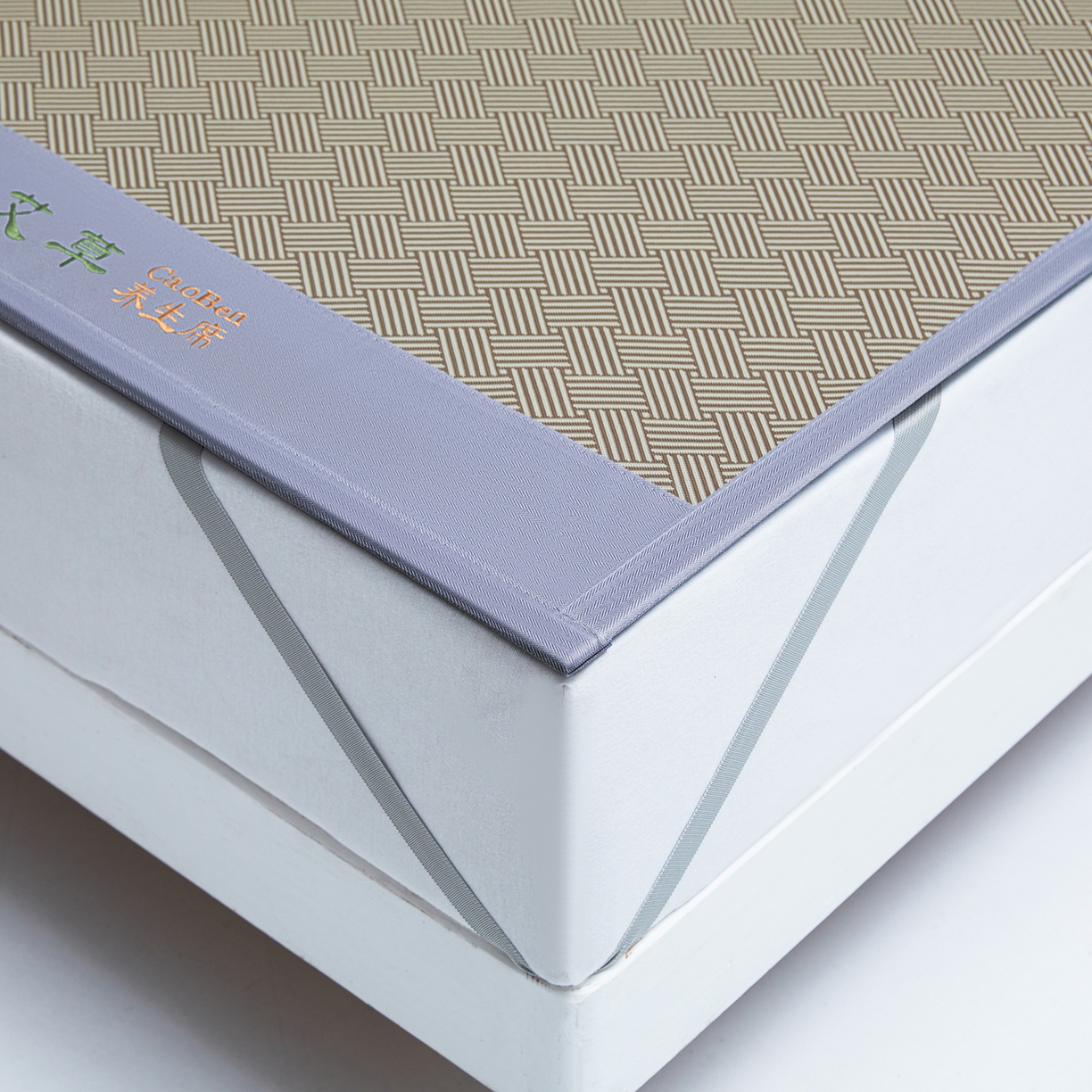 91家纺网 家纺一手货源 找家纺 （总）席都凉席工厂店 2026新款可机洗水洗艾草凉感冰丝高精密碳光软席饼干花三件套