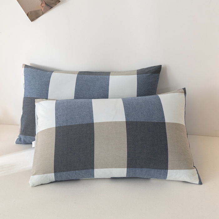 91家纺网 家纺一手货源 找家纺 爱屋及屋 2026新款无印风新疆棉花夏被夏凉被被子被芯 蓝咖大格