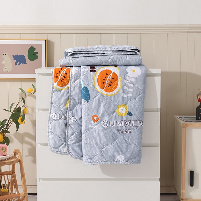 91家纺网 家纺一手货源 找家纺 好欣怡家纺 2026新款海藻棉夏被夏凉被 椰子树