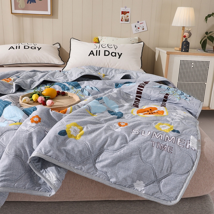 91家纺网 家纺一手货源 找家纺 好欣怡家纺 2026新款海藻棉夏被夏凉被 椰子树