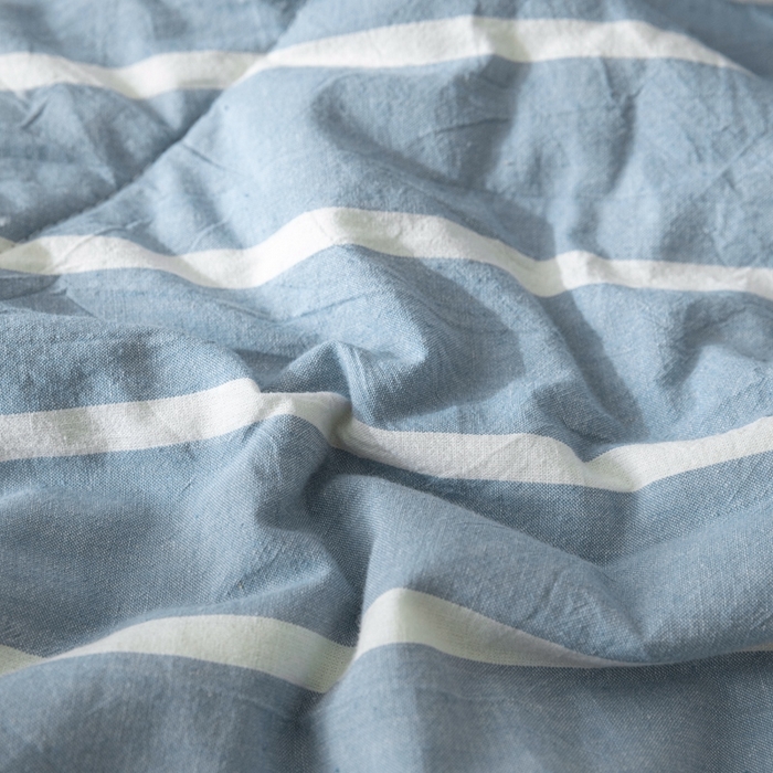 91家纺网 家纺一手货源 找家纺 爱屋及屋 2026新款无印风新疆棉花夏被夏凉被被子被芯 蓝条纹