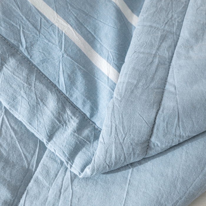 91家纺网 家纺一手货源 找家纺 爱屋及屋 2026新款无印风新疆棉花夏被夏凉被被子被芯 蓝条纹