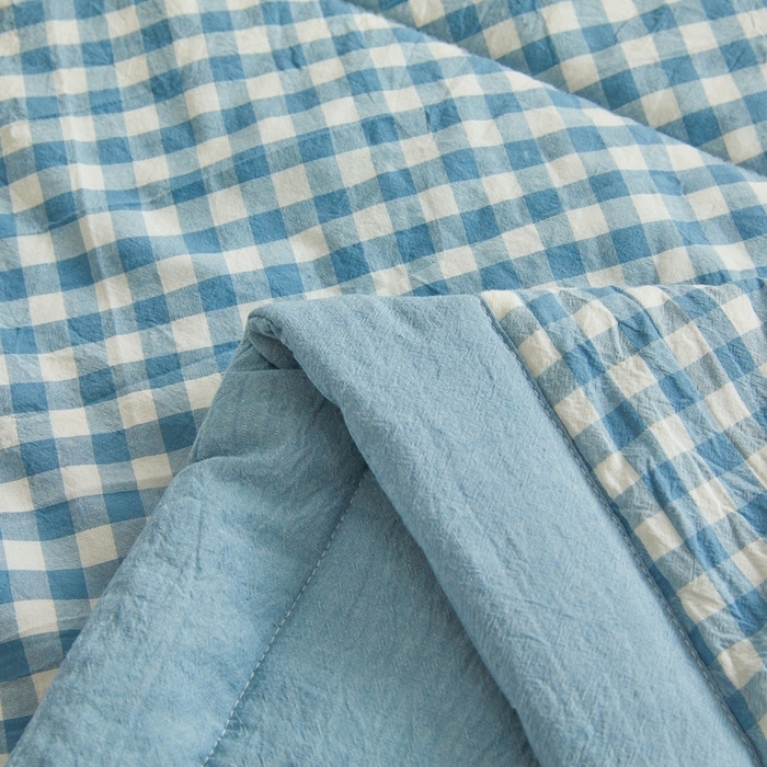 91家纺网 家纺一手货源 找家纺 爱屋及屋 2026新款无印风新疆棉花夏被夏凉被被子被芯 蓝小格