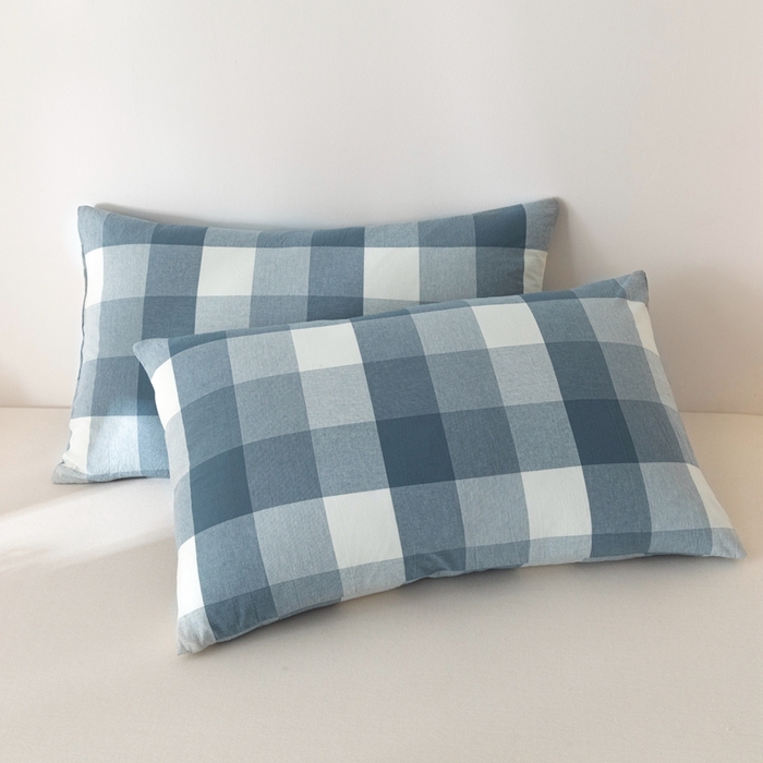 91家纺网 家纺一手货源 找家纺 爱屋及屋 2026新款无印风新疆棉花夏被夏凉被被子被芯 蓝中格