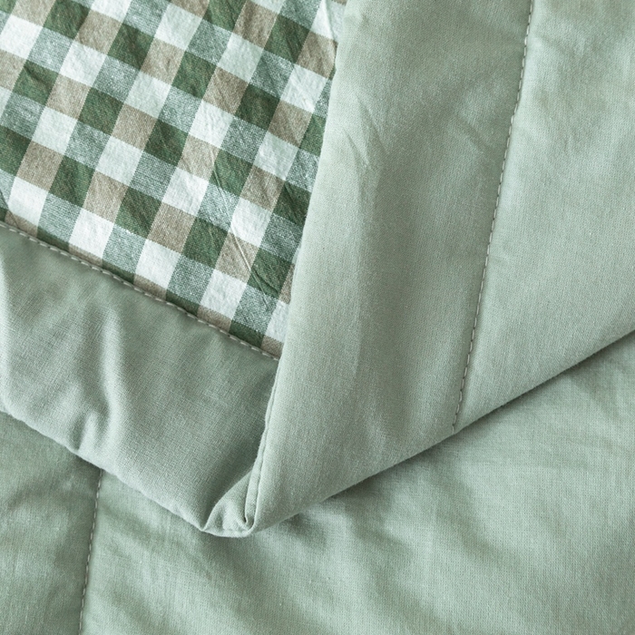 91家纺网 家纺一手货源 找家纺 爱屋及屋 2026新款无印风新疆棉花夏被夏凉被被子被芯 绿小格