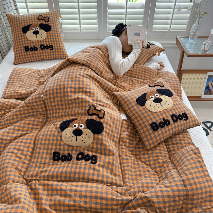 91家纺网 家纺一手货源 找家纺 （总）宝马家纺  2026年新款色织全棉毛巾绣抱枕被系列