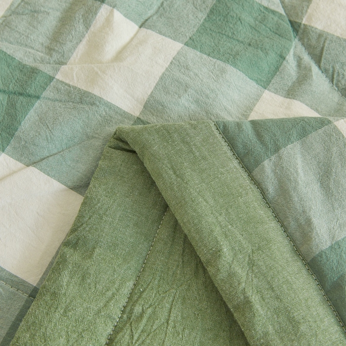 91家纺网 家纺一手货源 找家纺 爱屋及屋 2026新款无印风新疆棉花夏被夏凉被被子被芯 绿中格