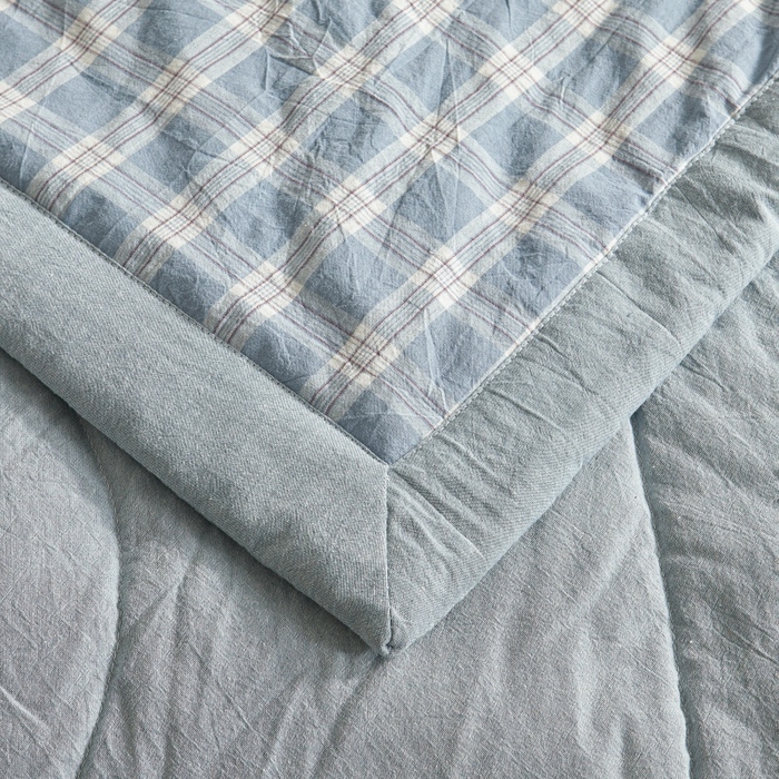 91家纺网 家纺一手货源 找家纺 爱屋及屋 2026新款无印风新疆棉花夏被夏凉被被子被芯 麦田蓝