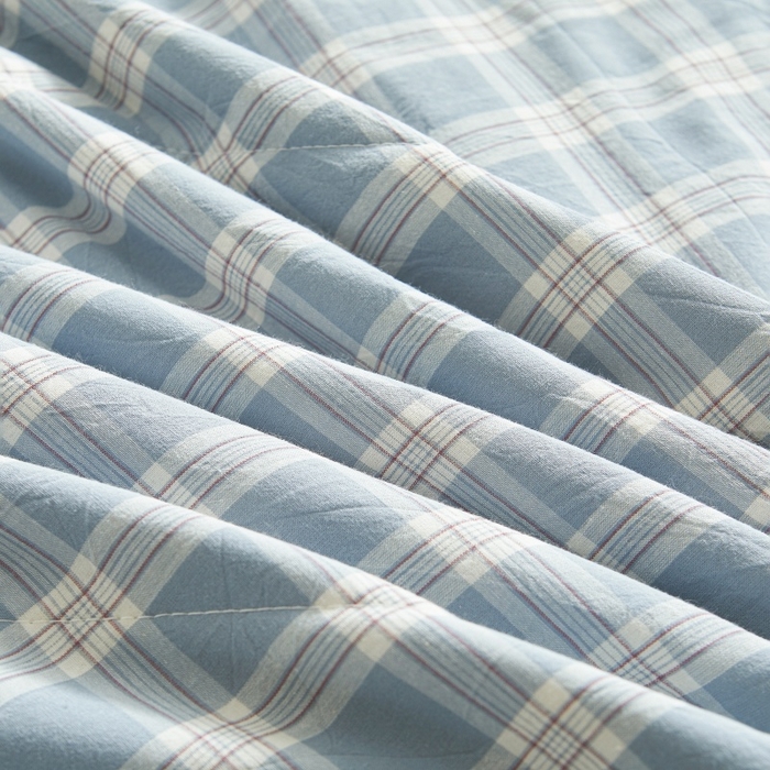 91家纺网 家纺一手货源 找家纺 爱屋及屋 2026新款无印风新疆棉花夏被夏凉被被子被芯 麦田蓝