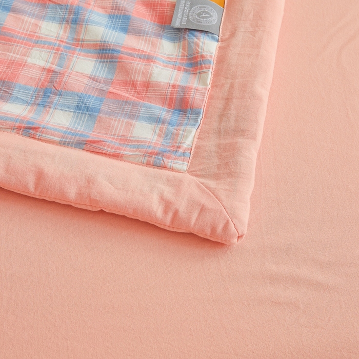 91家纺网 家纺一手货源 找家纺 爱屋及屋 2026新款无印风新疆棉花夏被夏凉被被子被芯 清新格