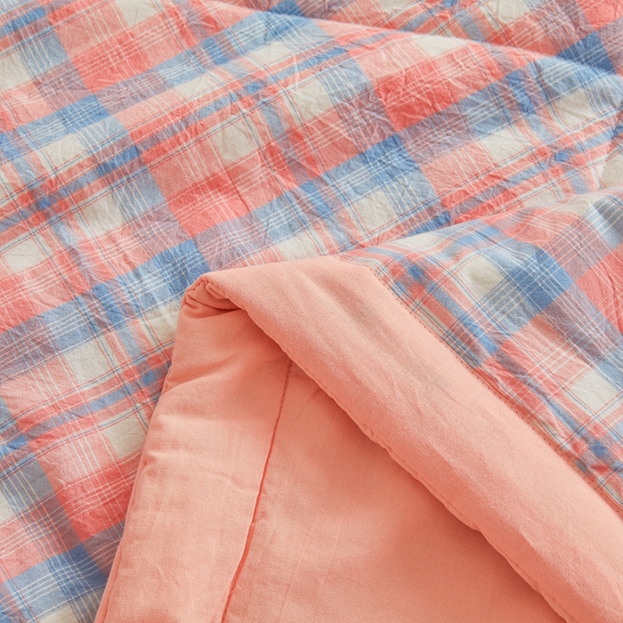 91家纺网 家纺一手货源 找家纺 爱屋及屋 2026新款无印风新疆棉花夏被夏凉被被子被芯 清新格