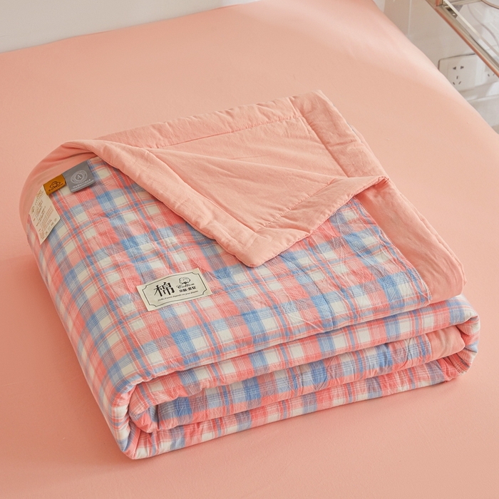 91家纺网 家纺一手货源 找家纺 爱屋及屋 2026新款无印风新疆棉花夏被夏凉被被子被芯 清新格