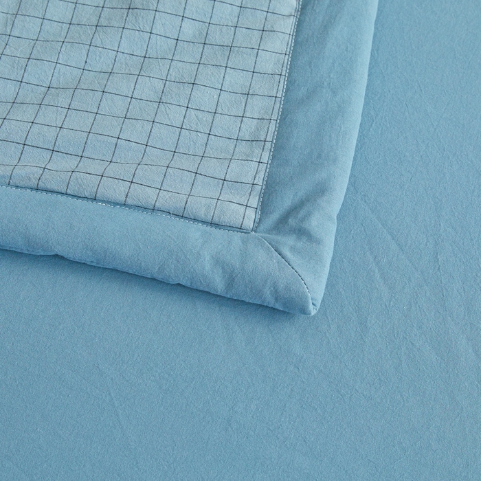 91家纺网 家纺一手货源 找家纺 爱屋及屋 2026新款无印风新疆棉花夏被夏凉被被子被芯 雾蓝格