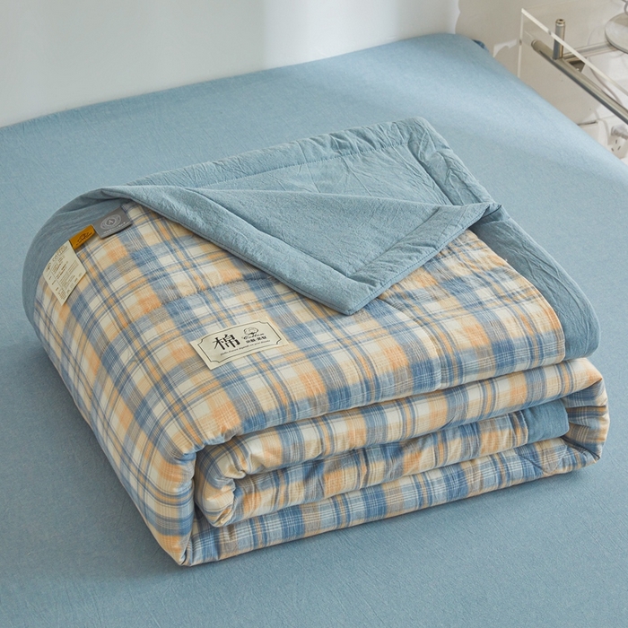 91家纺网 家纺一手货源 找家纺 爱屋及屋 2026新款无印风新疆棉花夏被夏凉被被子被芯 雅致格