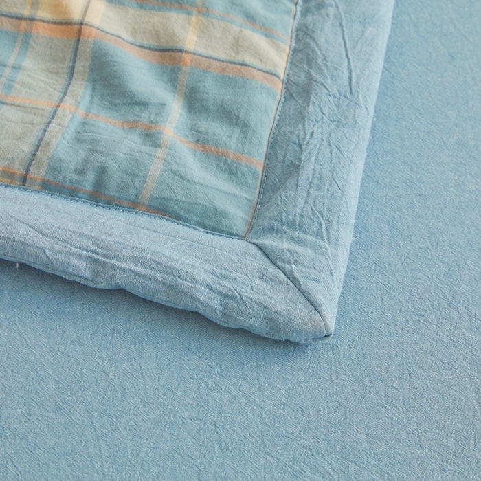 91家纺网 家纺一手货源 找家纺 爱屋及屋 2026新款无印风新疆棉花夏被夏凉被被子被芯 印象蓝