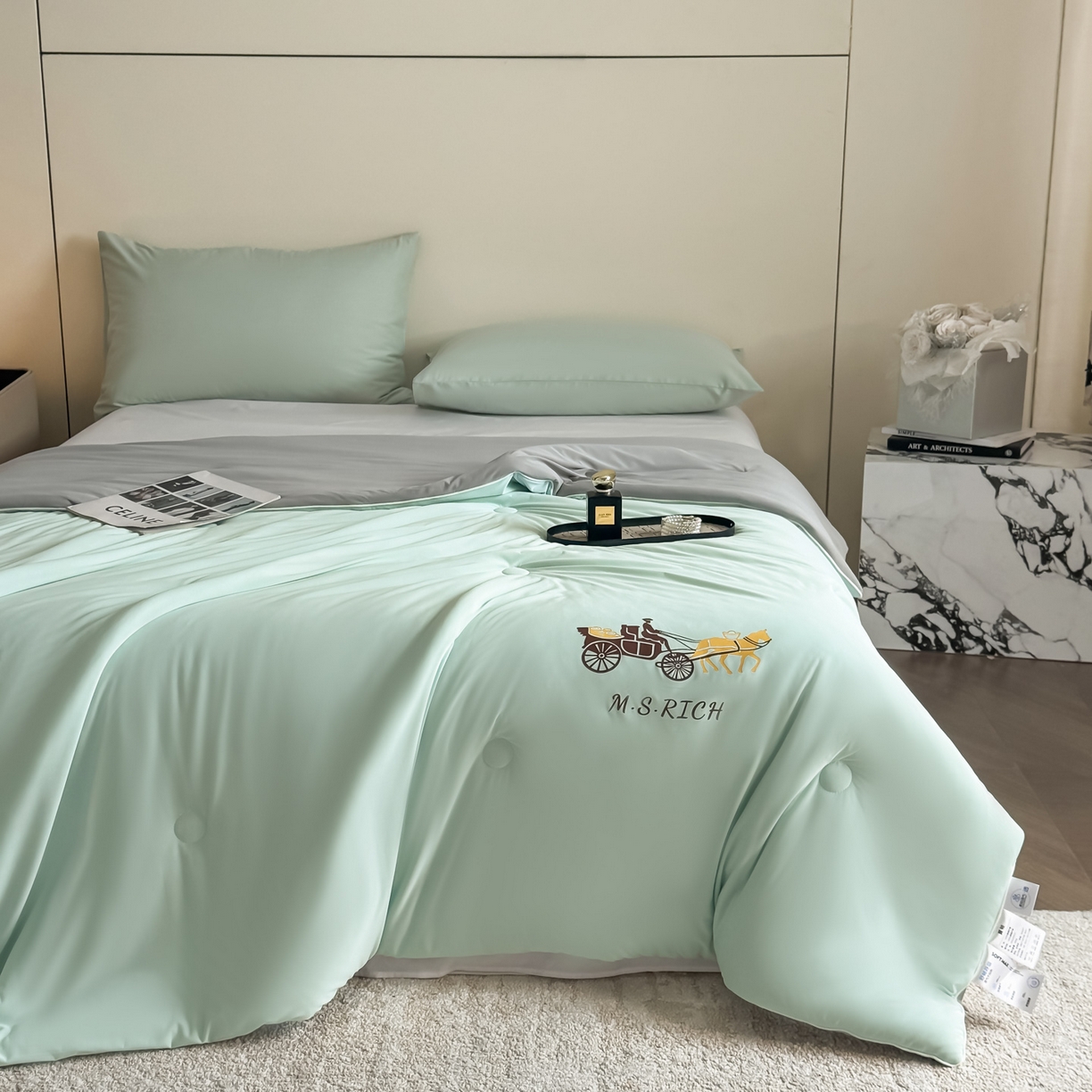 91家纺网 家纺一手货源 找家纺 （总）遇见家居生活馆 2026新款凉感丝夏被夏凉被空调被-夏沫