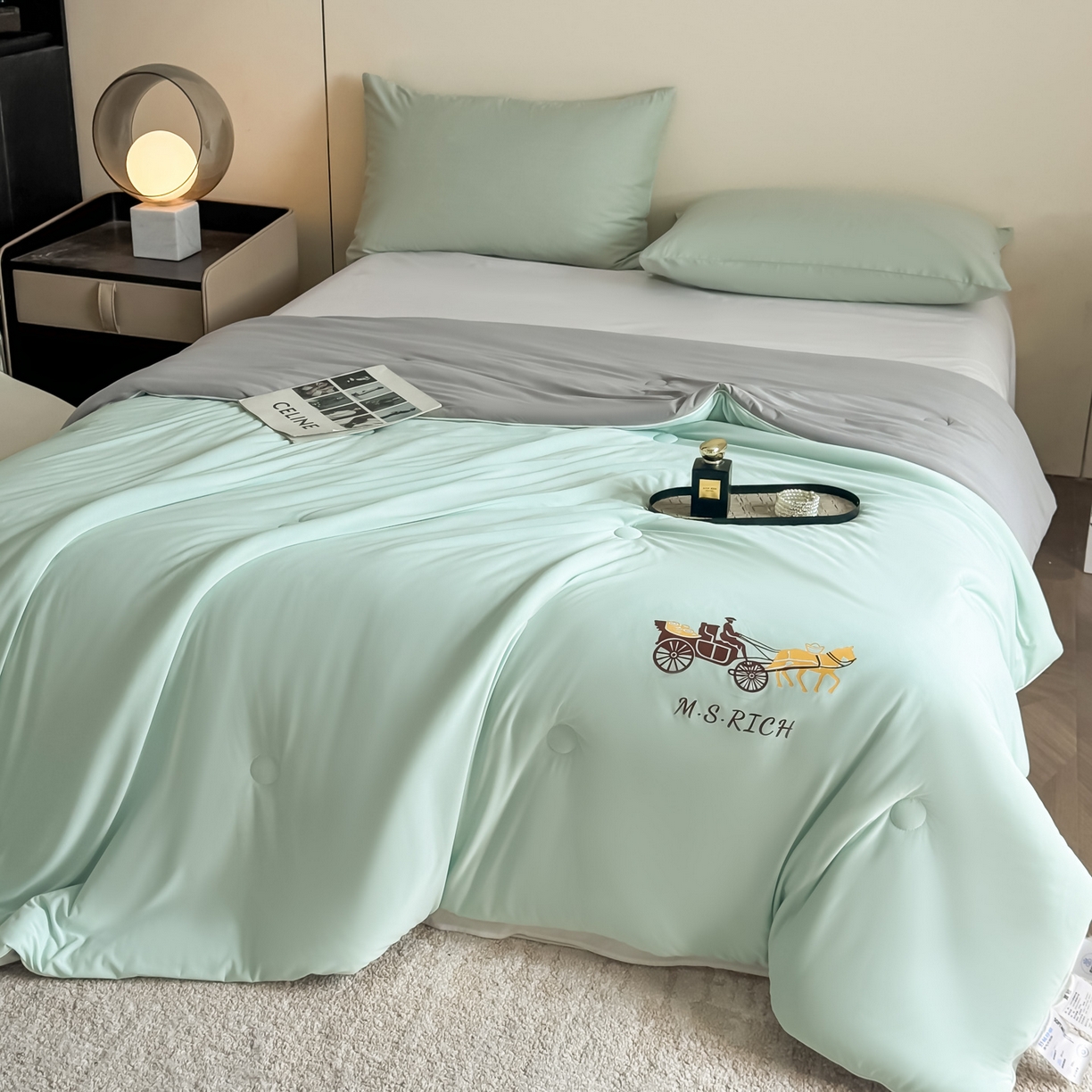 91家纺网 家纺一手货源 找家纺 （总）遇见家居生活馆 2026新款凉感丝夏被夏凉被空调被-夏沫