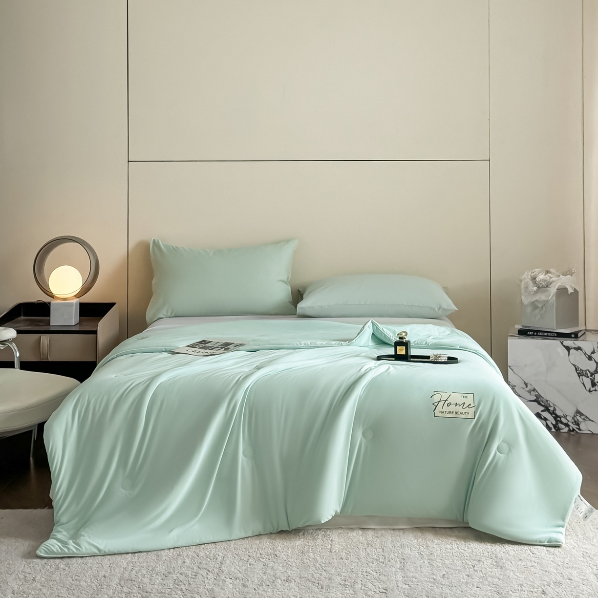 遇见家居生活馆 2026新款凉感丝夏被夏凉被空调被-夏沫 夏沫-繁星蓝压花