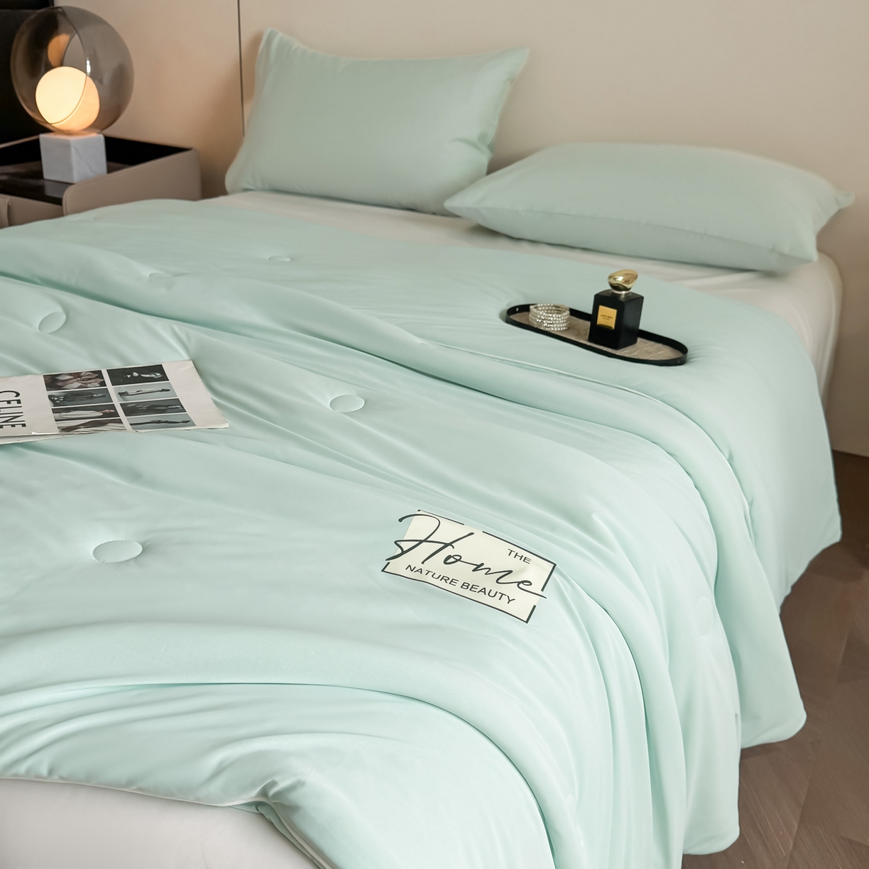 91家纺网 家纺一手货源 找家纺 遇见家居生活馆 2026新款凉感丝夏被夏凉被空调被-夏沫 夏沫-繁星蓝压花