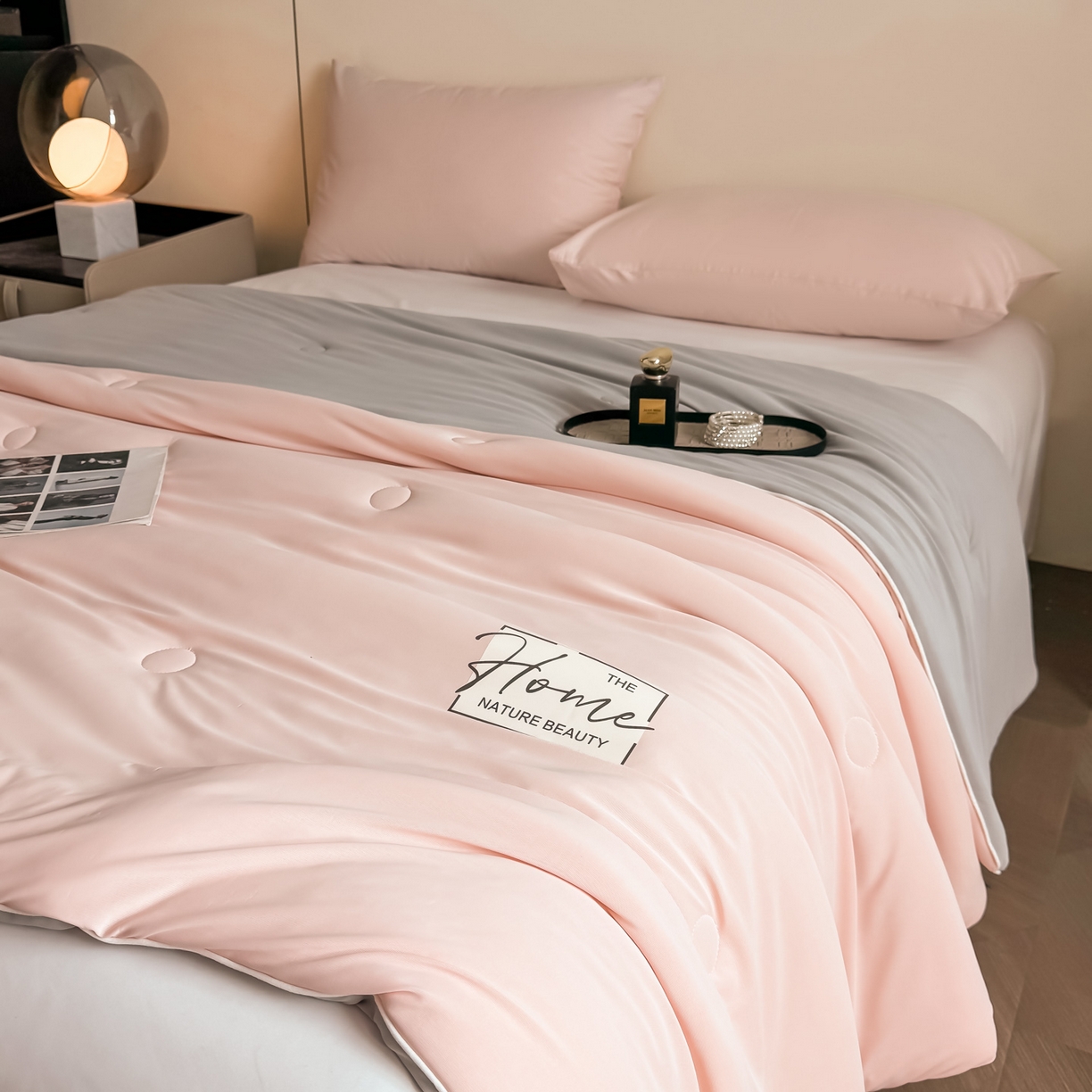 91家纺网 家纺一手货源 找家纺 遇见家居生活馆 2026新款凉感丝夏被夏凉被空调被-夏沫 夏沫-嫩粉压花