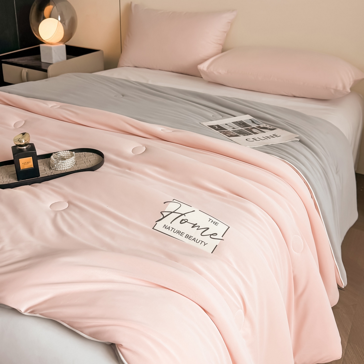 91家纺网 家纺一手货源 找家纺 遇见家居生活馆 2026新款凉感丝夏被夏凉被空调被-夏沫 夏沫-嫩粉压花