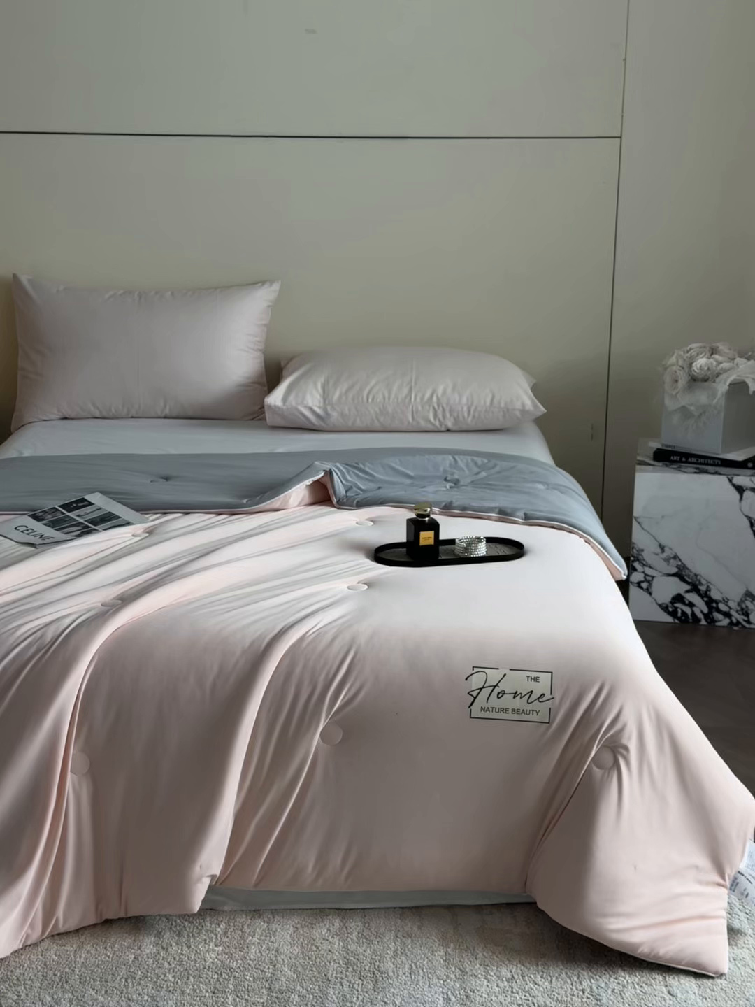 91家纺网 家纺一手货源 找家纺 遇见家居生活馆 2026新款凉感丝夏被夏凉被空调被-夏沫 夏沫-嫩粉压花