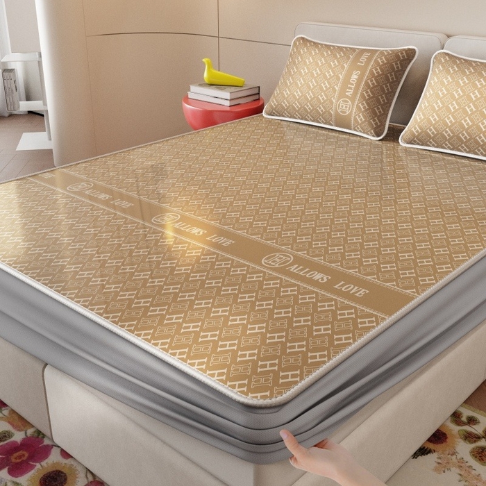 91家纺网 家纺一手货源 找家纺 （总）福来临家纺 2026新款印花冰丝席席子凉席-床席款床笠款