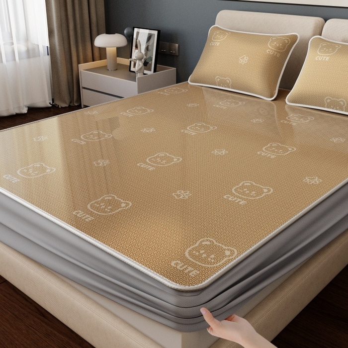 91家纺网 家纺一手货源 找家纺 （总）福来临家纺 2026新款印花冰丝席席子凉席-床席款床笠款