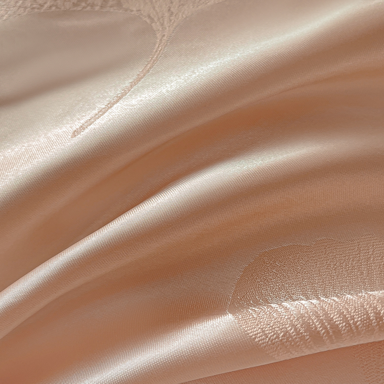 91家纺网 家纺一手货源 找家纺 置顶家纺 2026新款栀夏银杏叶亲肤提花刺绣四件套 栀夏-粉玉