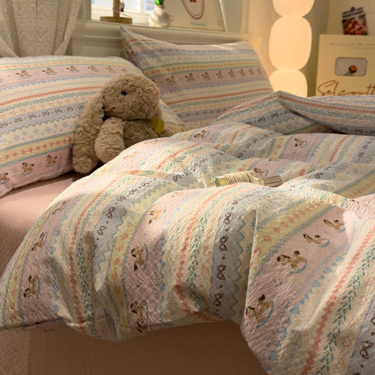 91家纺网 家纺一手货源 找家纺 （总）老K (原美阁） 2026新款费尔岛泡芙棉四件套简约款单被套四件套