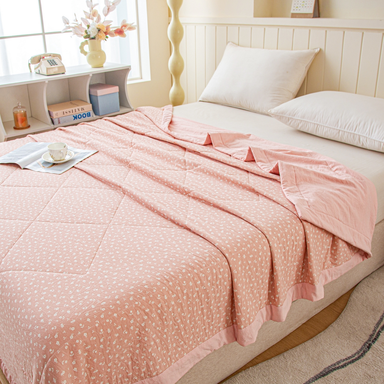 91家纺网 家纺一手货源 找家纺 美之润家纺 2026新款棉花新疆棉花被印花夏被学生单人宿舍夏被 暖梦