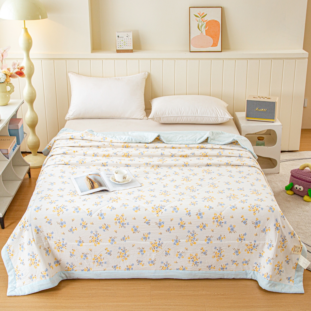 91家纺网 家纺一手货源 找家纺 美之润家纺 2026新款棉花新疆棉花被印花夏被学生单人宿舍夏被 夏梦碎花