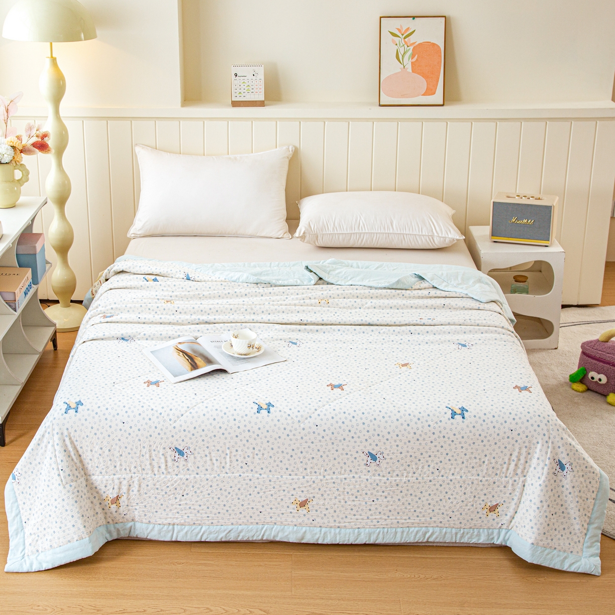 91家纺网 家纺一手货源 找家纺 美之润家纺 2026新款棉花新疆棉花被印花夏被学生单人宿舍夏被 星马漫语