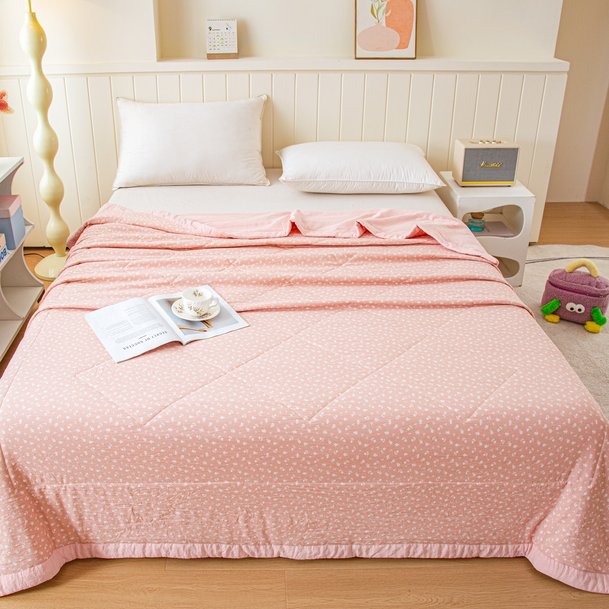 91家纺网 家纺一手货源 找家纺 美之润家纺 2026新款棉花新疆棉花被印花夏被学生单人宿舍夏被 暖梦