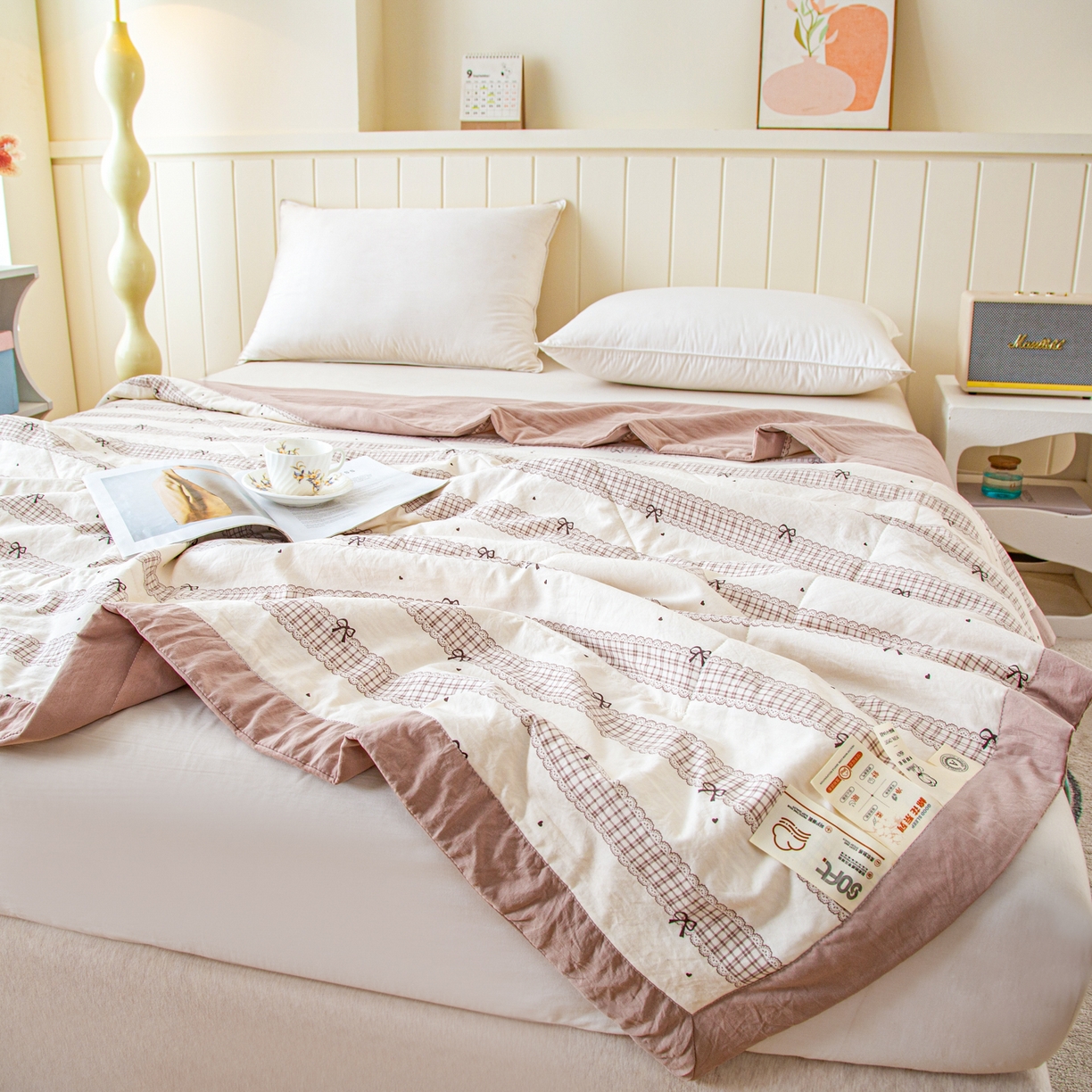 91家纺网 家纺一手货源 找家纺 美之润家纺 2026新款棉花新疆棉花被印花夏被学生单人宿舍夏被 棉柔格韵